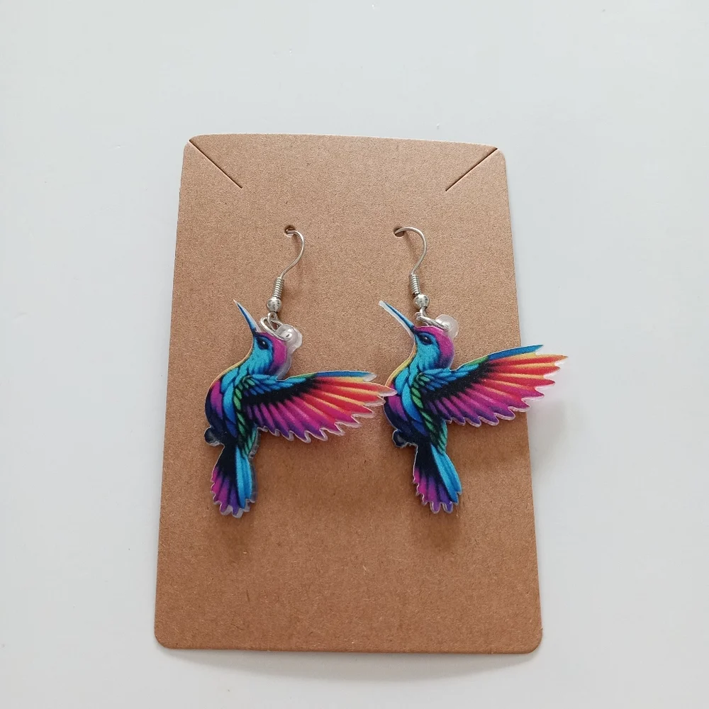 Fashion Jewelry Bird Dangle Earrings - Picture 2 of 3
